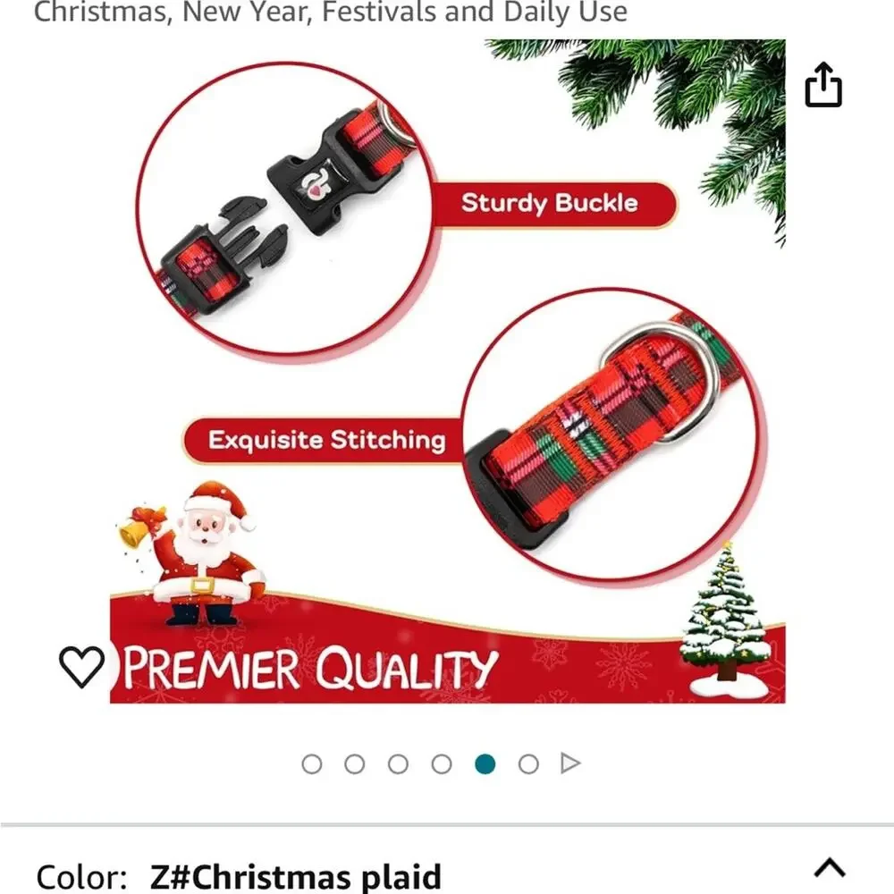 Azusa Red Plaid Collar and Leash Set size Small Dog Pet